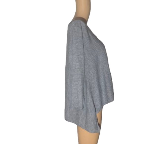 Eileen Fisher Knit Top Virgin Merino Wool Hi Low Gray Long Sleeve Top Size Large - Picture 4 of 6